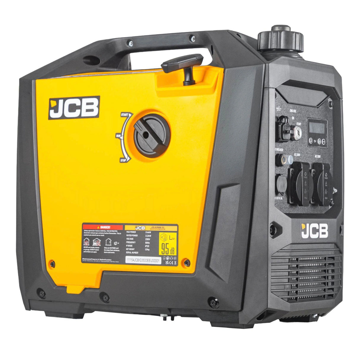 Інверторний генератор JCB Tools 3,4 кВт - E-Start, ECO, USB