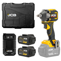 JCB Professional klucz udarowy 18V 350 Nm, zestaw z dwoma akumulatorami 5,0 Ah, ładowarką i walizką