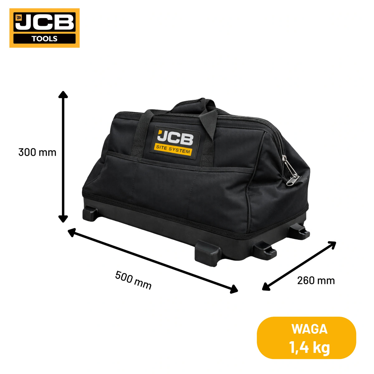 Torba JCB Site System - suwak na pełnym obwodzie i wnętrze