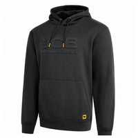 Bluza robocza JCB z kapturem kolor czarny z logo 3D, widok z przodu
