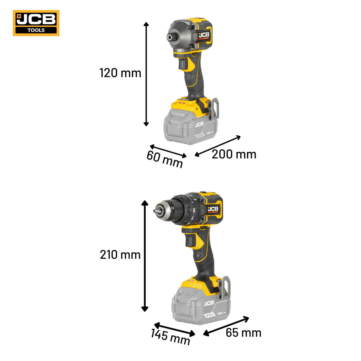 Zestaw narzędzi z wkrętarka JCB 160Nm – zestaw wkrętarka i zakrętarka