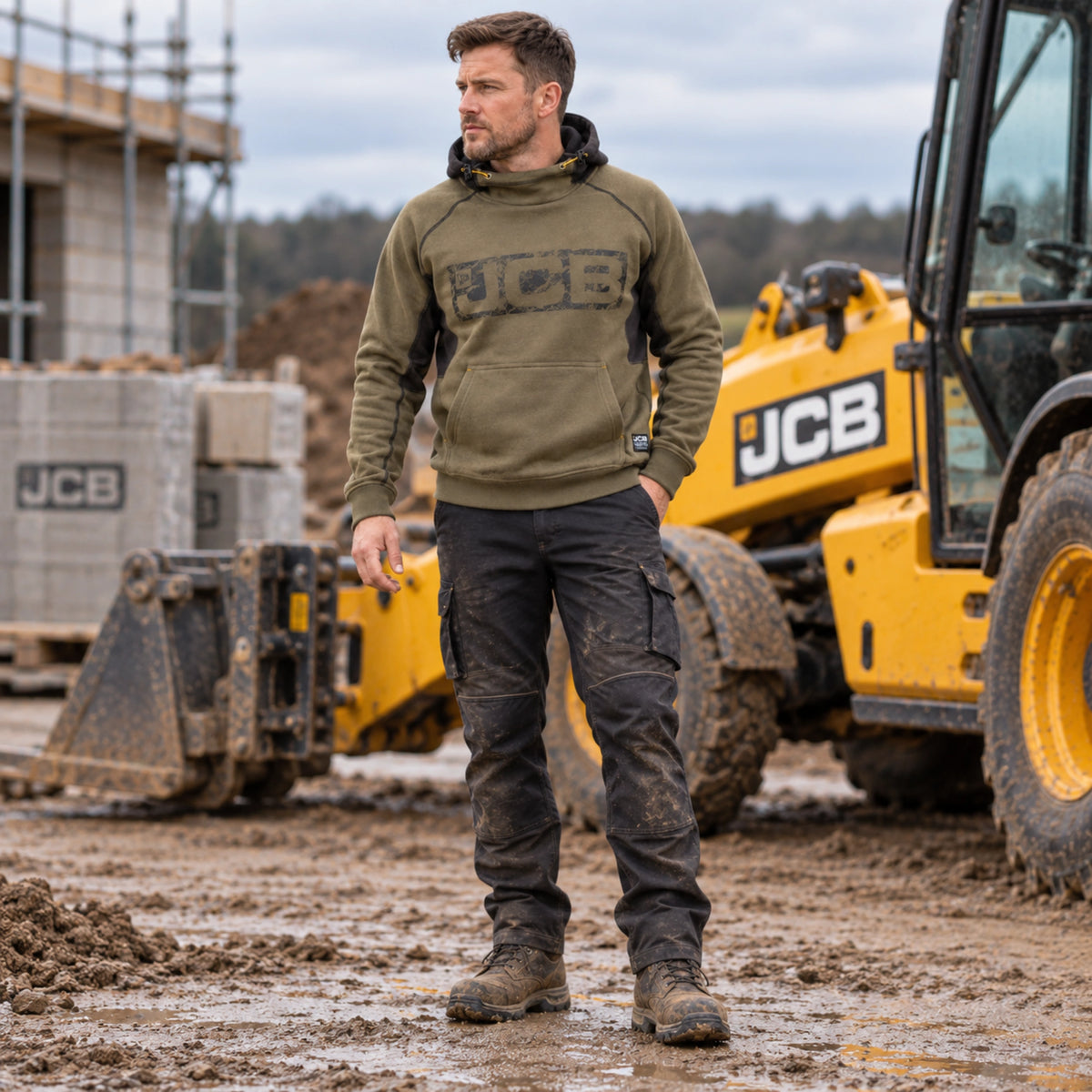 JCB Trade Худі з капюшоном Horton Hoodie оливкове