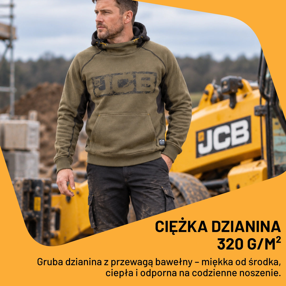 JCB Trade Худі з капюшоном Horton Hoodie оливкове