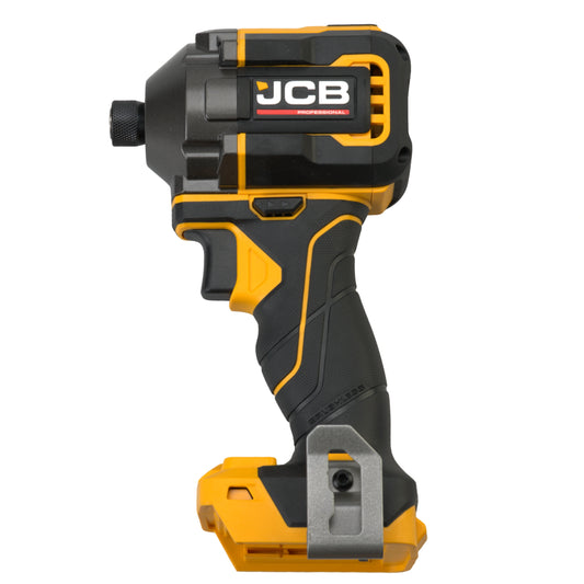 zakrętarka udarowa akumulatorowa JCB Professional żółto-czarna ujęcie z lewej strony