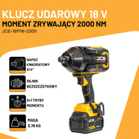 JCB Professional 18V Ударний Гайковерт 3/4" 2000 Н·м Безщітковий