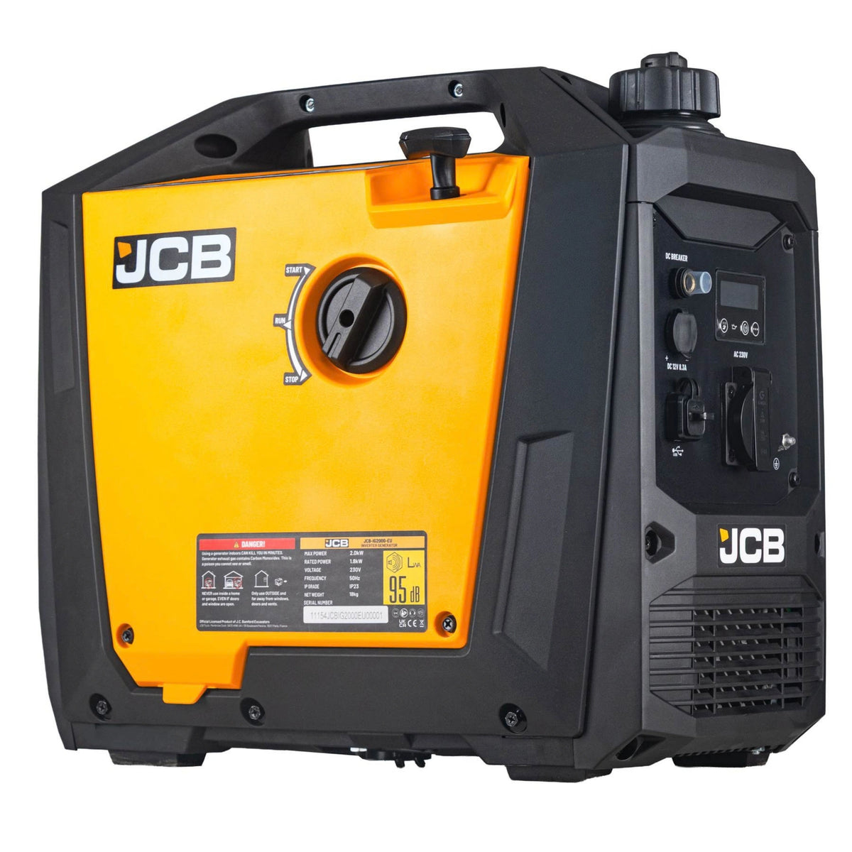 Інверторний генератор JCB Tools 2 кВт: ECO, USB, 18 кг