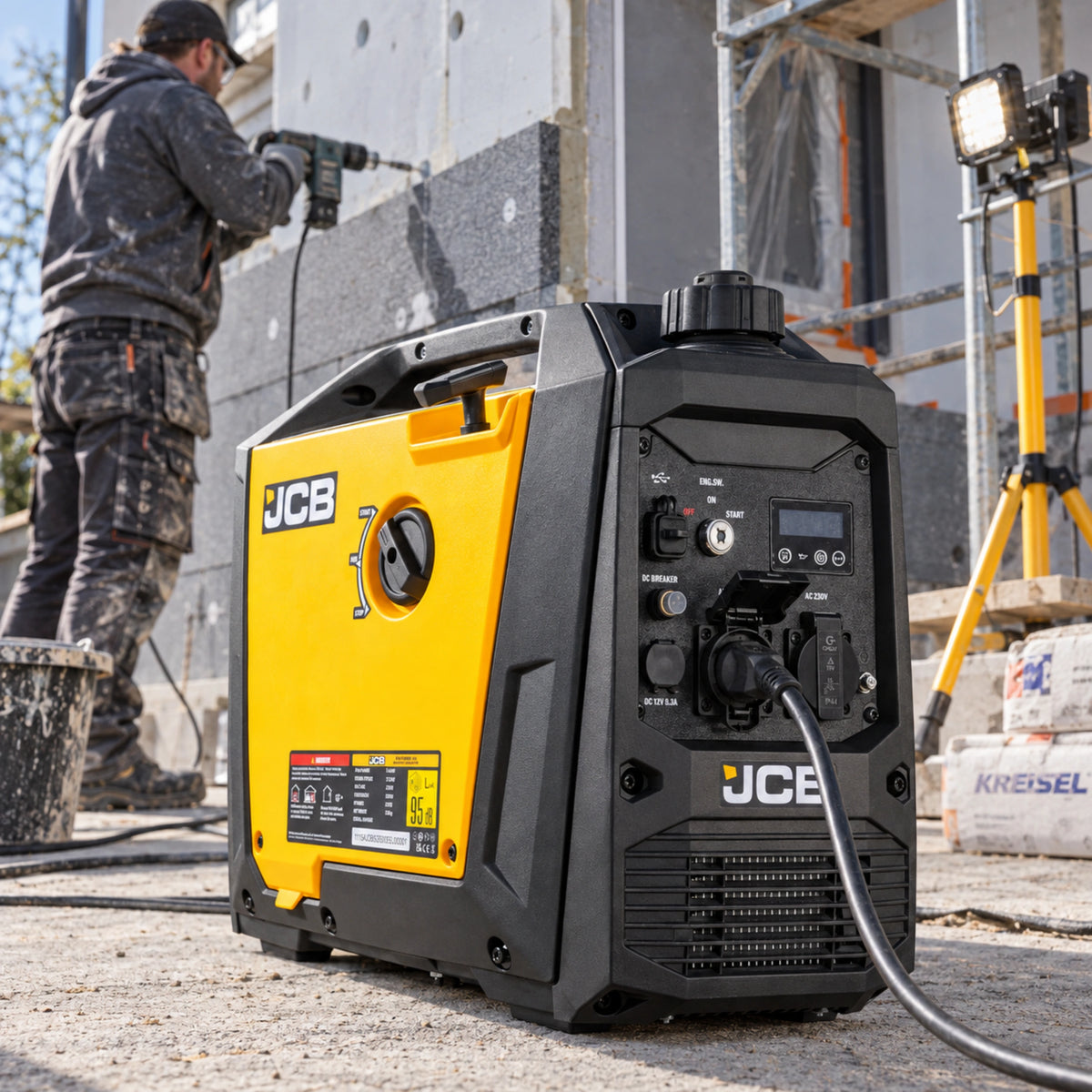 Інверторний генератор JCB Tools 3,4 кВт - E-Start, ECO, USB