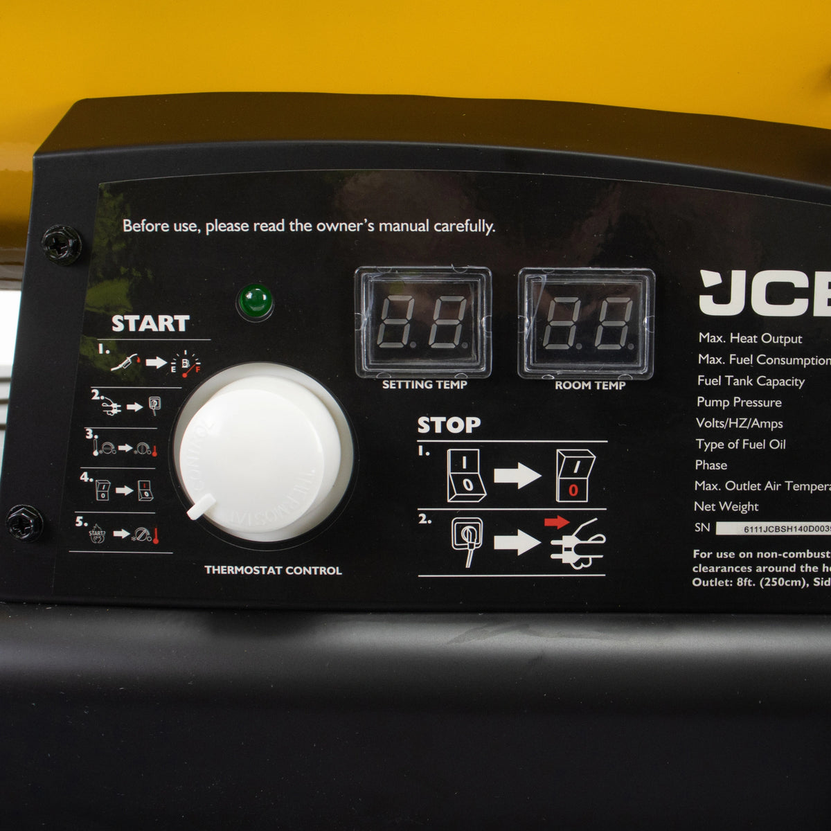Nagrzewnice olejowe JCB SH140DP24 37 kW – nagrzewnica powietrza