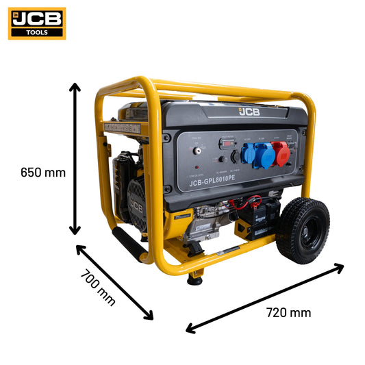 Дизельний генератор JCB потужністю 7,9 кВт - 3-фазний генератор (AVR, електричний запуск) 