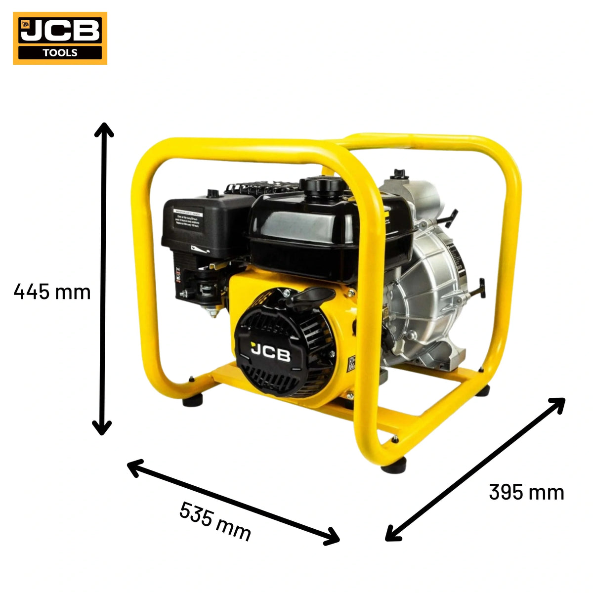 Komplet motopompa spalinowa JCB WP80TP24 do wody brudnej z wężami ssawnym i tłocznym - zestaw pompa szlamowa z nasadami Storz 75 mm