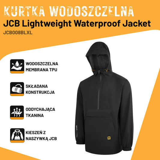 JCB Workwear Куртка від дощу ультралегка складана чорна