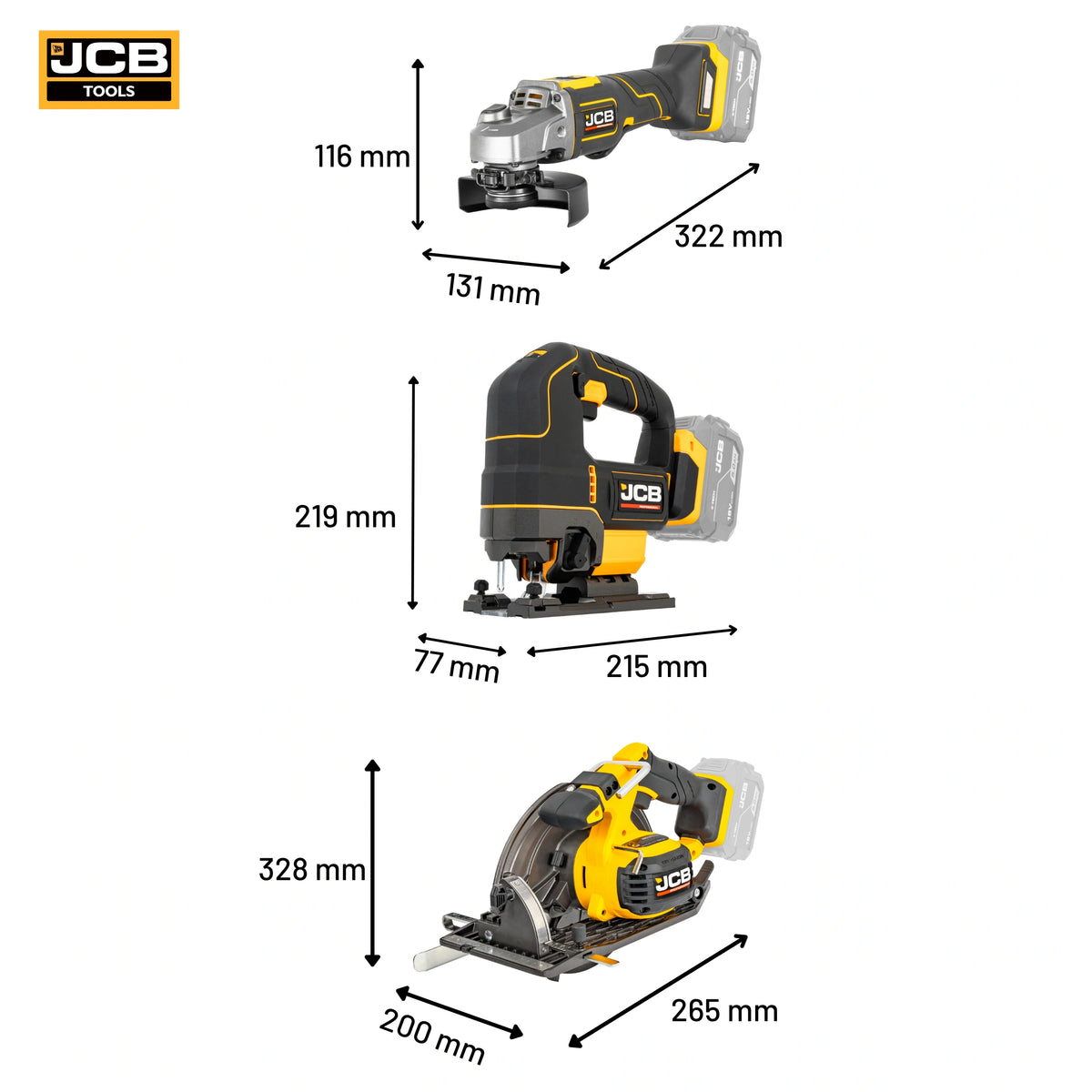Zestaw elektronarzędzi akumulatorowych JCB 160Nm – zestaw narzędzi z wkrętarka