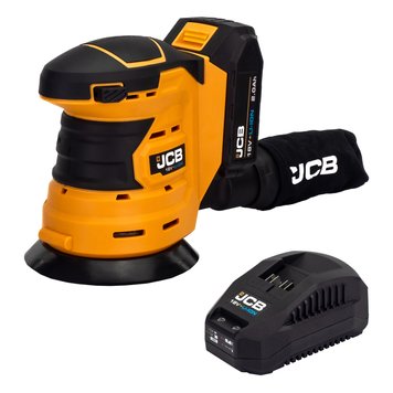 Акумуляторна ексцентрикова шліфувальна машина з комплектом JCB Tools JCB-18OS-2XB-E 57232 фото