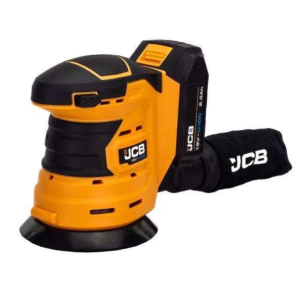 Акумуляторна ексцентрикова шліфувальна машина з комплектом JCB Tools JCB-18OS-2XB-E 57232 фото