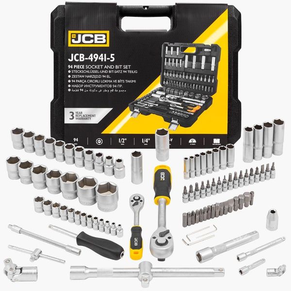 Набір інструментів JCB Tools 94 шт, 1/4", 1/2" JCB-4941-5 56914 фото