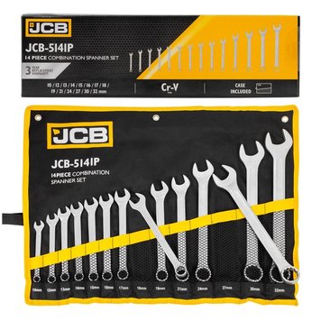 Набір ключів рожково-накидних JCB Tools в чохлі, (10-32мм), 14од. JCB-5141P 57160 фото