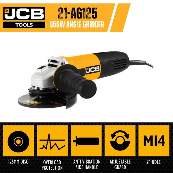 Шліфмашина кутова (КШМ) JCB Tools 125 мм JCB-AG125H-E 57264 фото