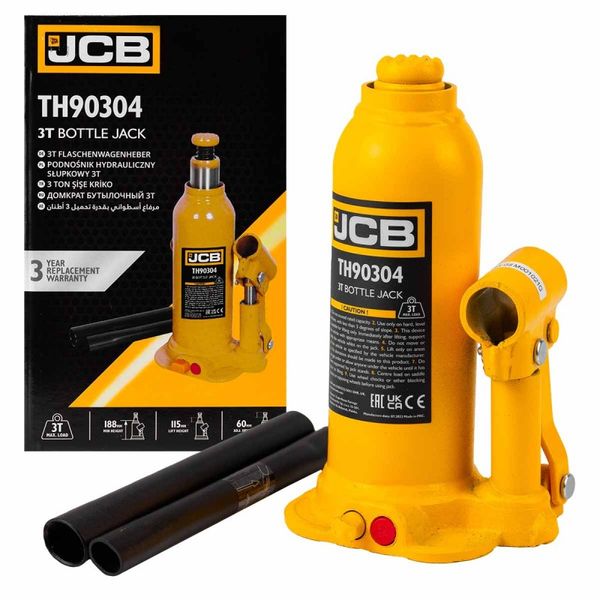 Домкрат пляшковий JCB Tools 3т JCB-TH90304 58022 фото