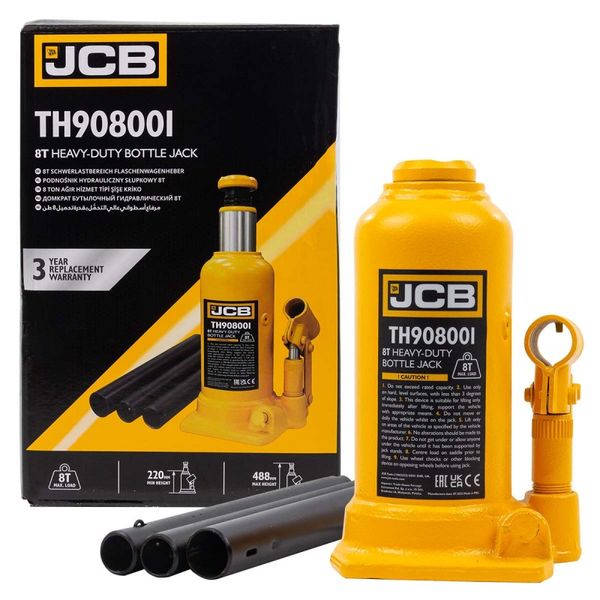 Домкрат пляшковий JCB Tools 8т JCB-TH908001 58024 фото